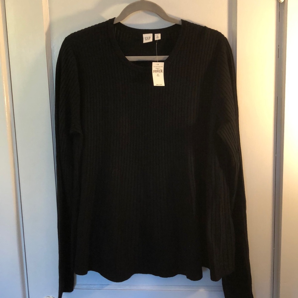 Black Gap rib knit peblum sweater in XL tall